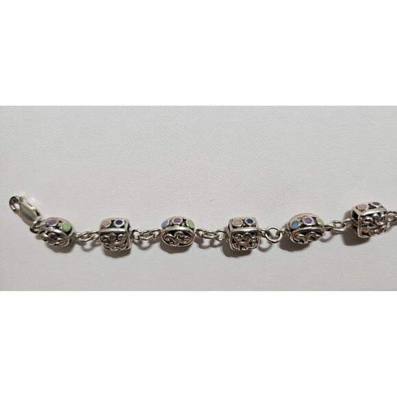 Pink Conch Shell Bead Bracelet Silver 925 - Picture 8 of 8